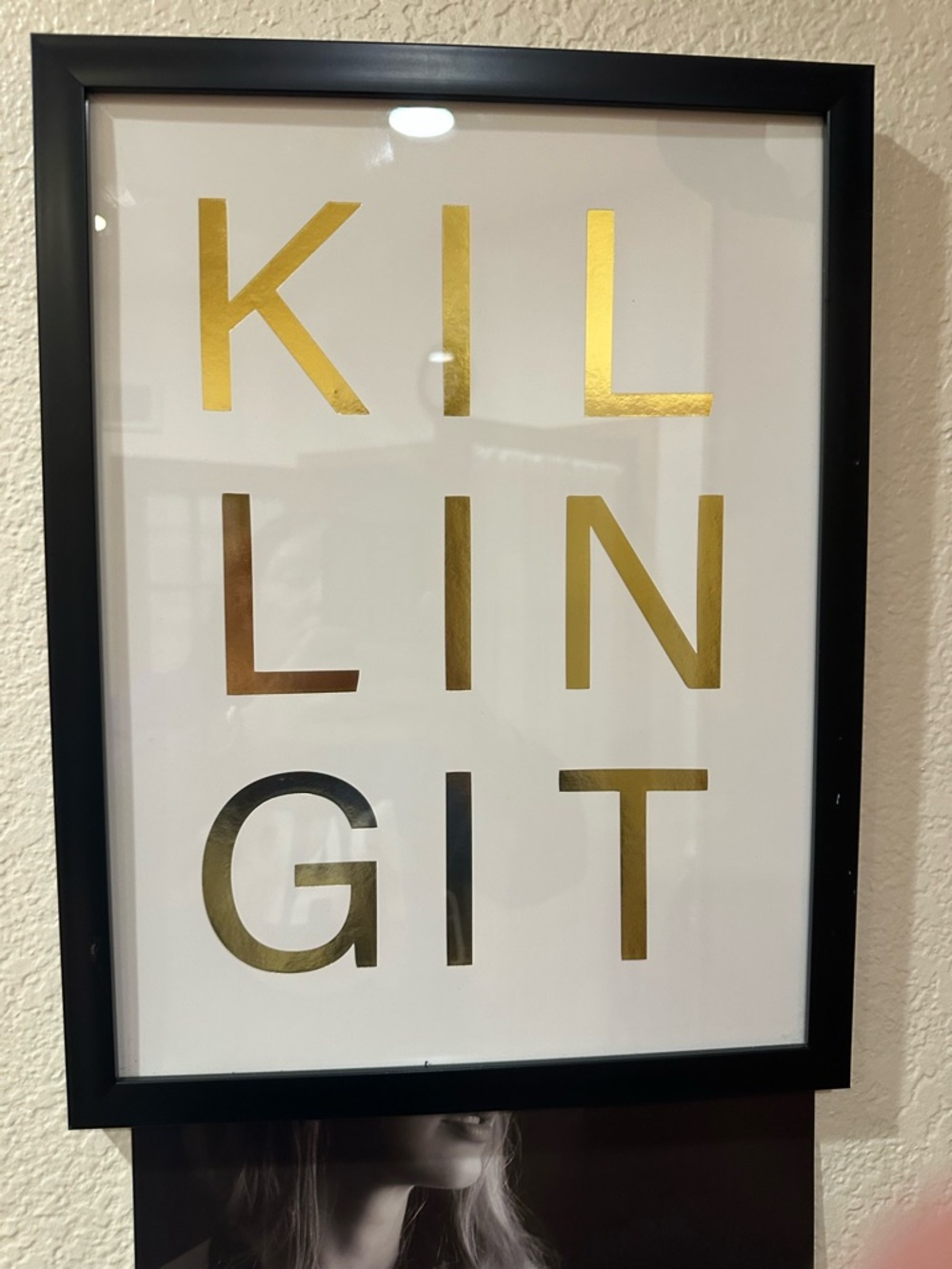 Hobby Lobby Gold and Black 'KILLIN IT' Framed Wall Art